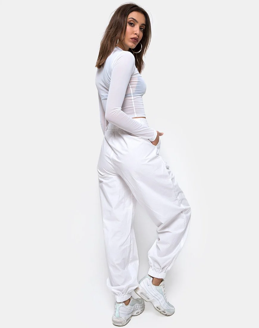 Rhala Crop Top aus weißem Netz - Image 5