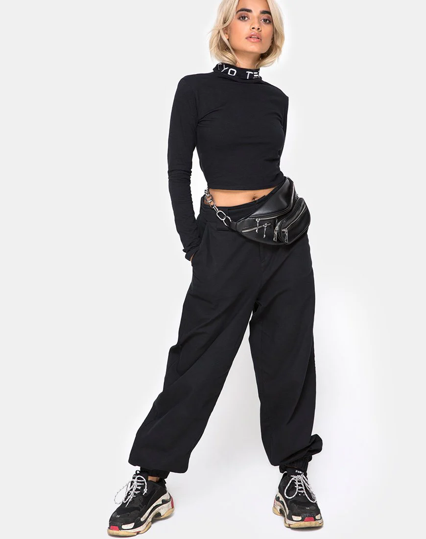 Rhala Crop Top aus Tokyo Techno Schwarz Embro - Image 3