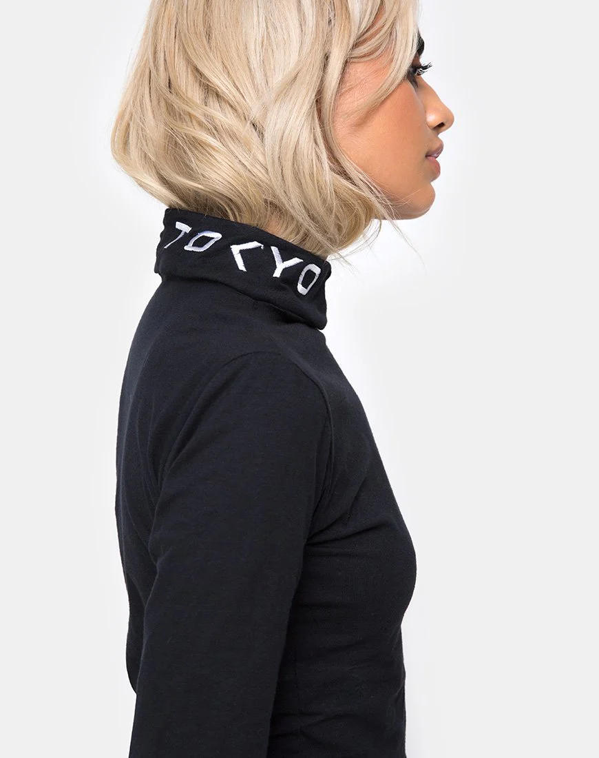 Rhala Crop Top aus Tokyo Techno Schwarz Embro - Image 4