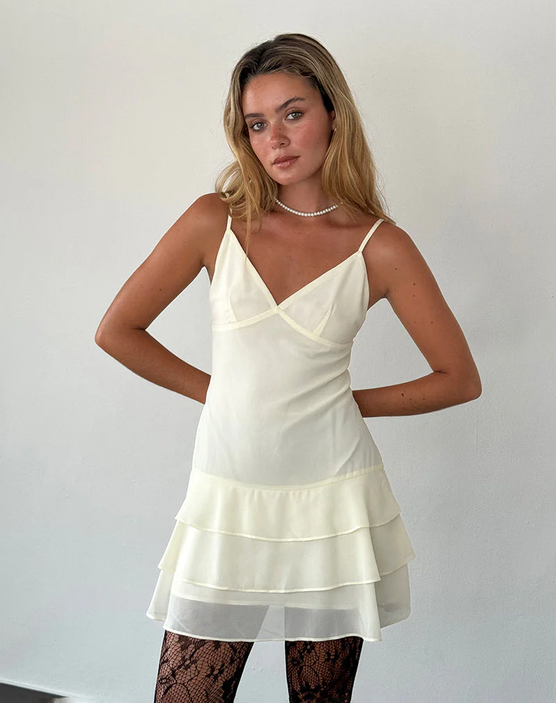 Riasi Minikleid aus Chiffon in Elfenbein - Image 4