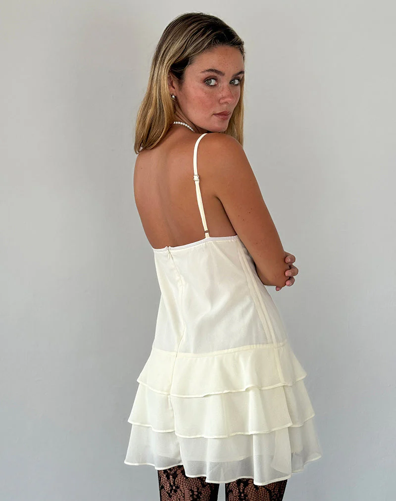 Riasi Minikleid aus Chiffon in Elfenbein - Image 5
