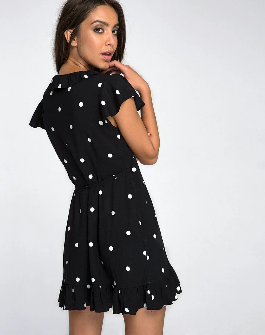 Rica Skaterkleid in Schwarz-Weiß Polkadot - Image 4