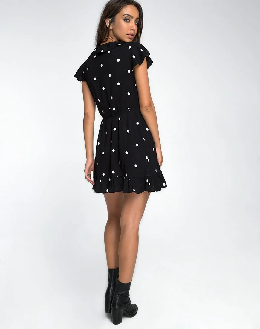 Rica Skaterkleid in Schwarz-Weiß Polkadot - Image 6