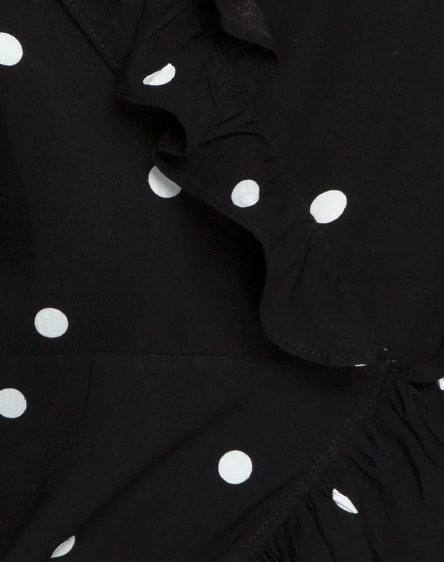 Rica Skaterkleid in Schwarz-Weiß Polkadot - Image 7