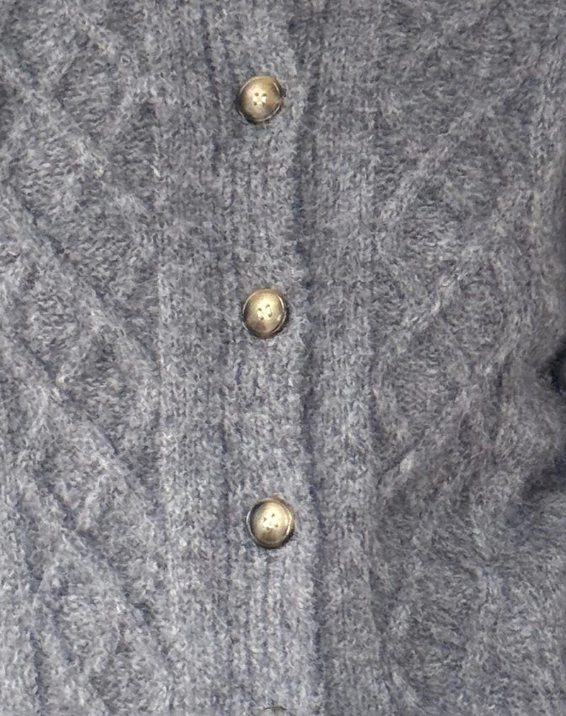 Rigel Strickjacke aus Kabelstrick Grau - Image 6