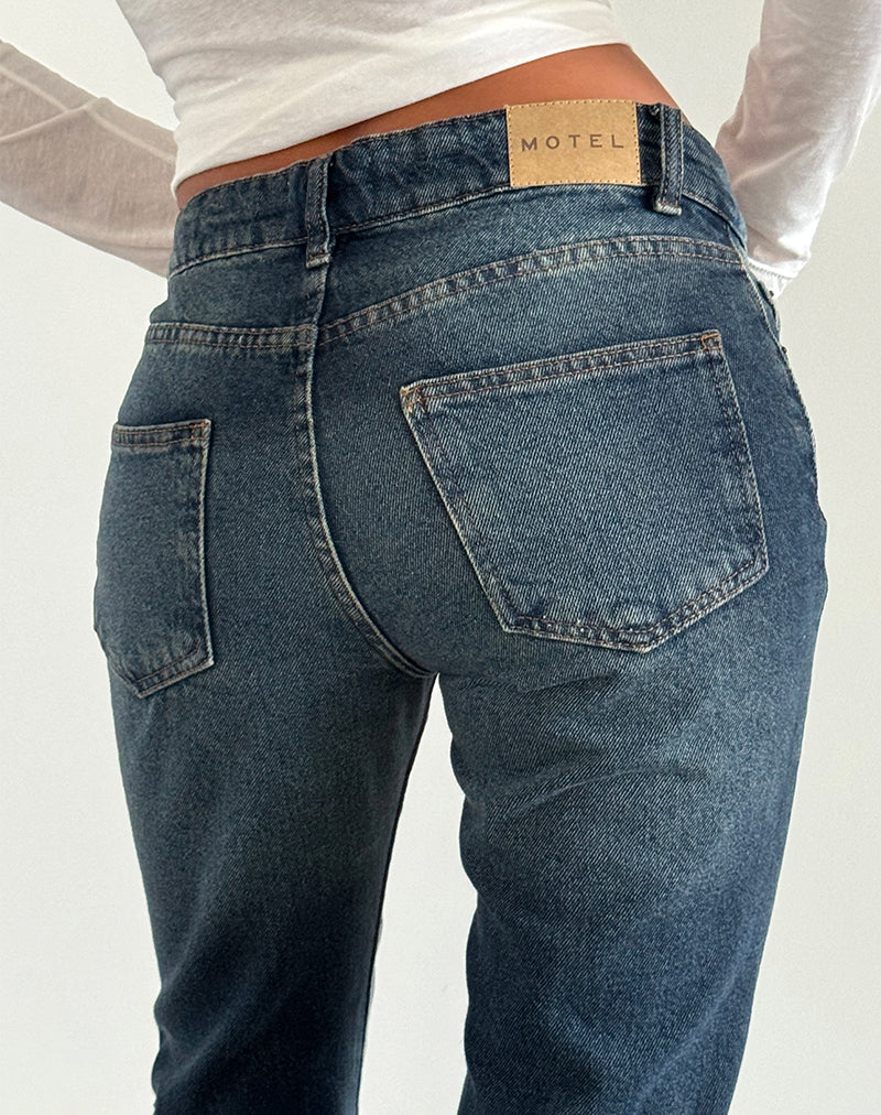 Starre Low Rise Flare Jeans in Dark Vintage - Image 5