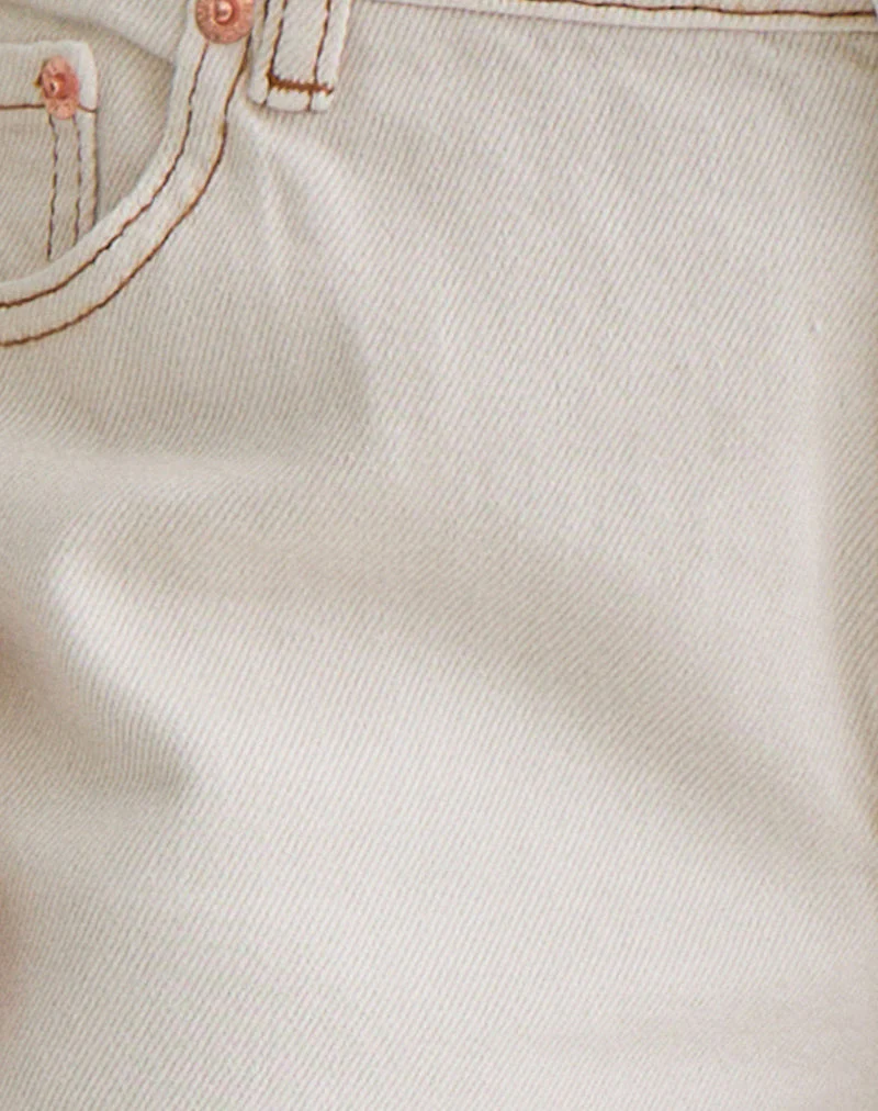 Starre Schlagjeans mit niedrigem Bund in Off White - Image 6