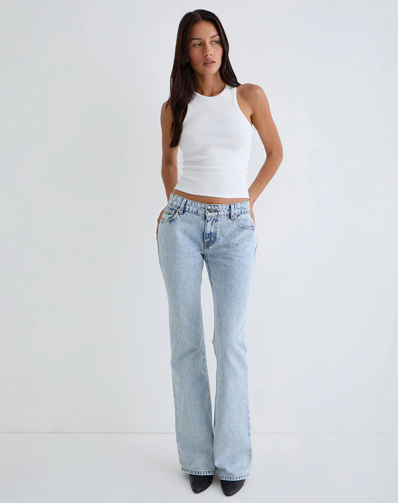 Starre Low Rise Flare Jeans in 80s Light Wash - Image 4