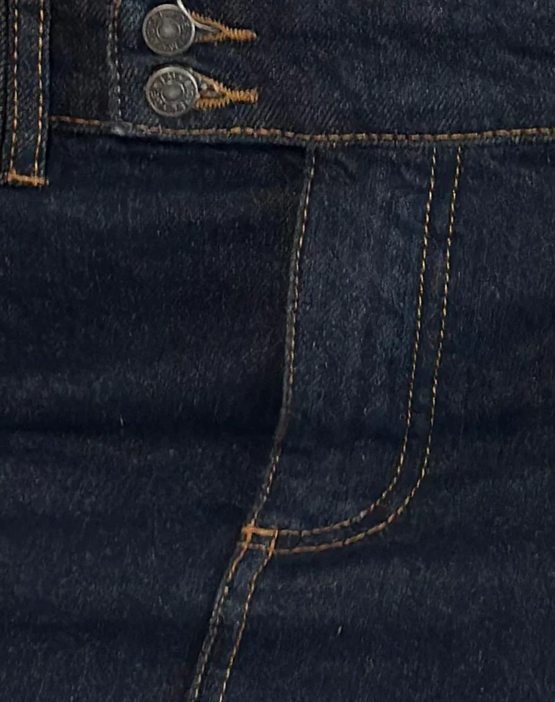 Starrer Micro-Denim-Rock in Indigo - Image 6