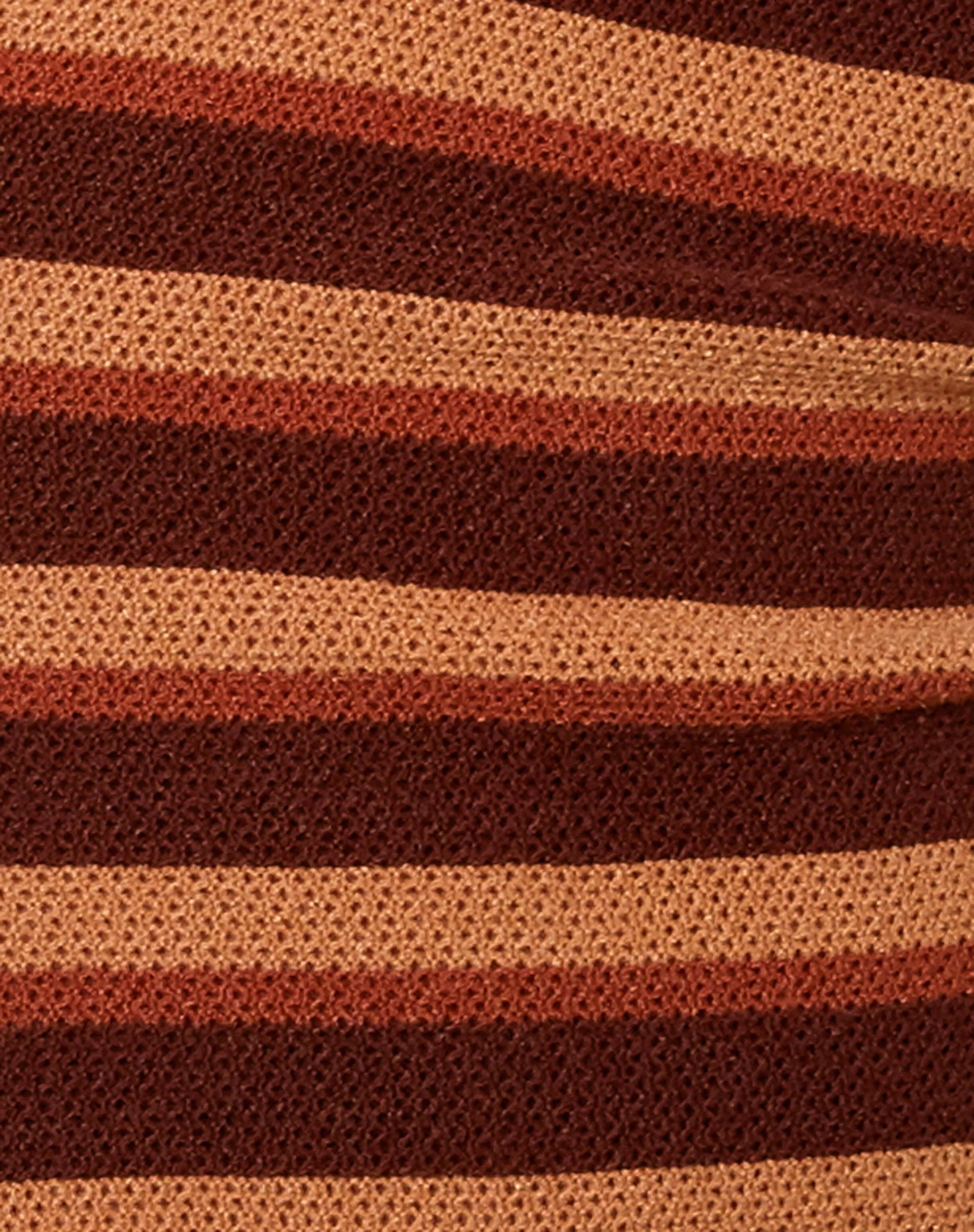 Rigo Minikleid aus gehäkeltem Strickstreifen Braun Schokolade - Image 5