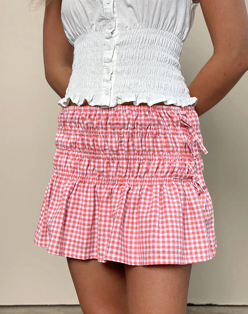 Rikako Minirock in Mini Gingham Pfirsich - Image 2