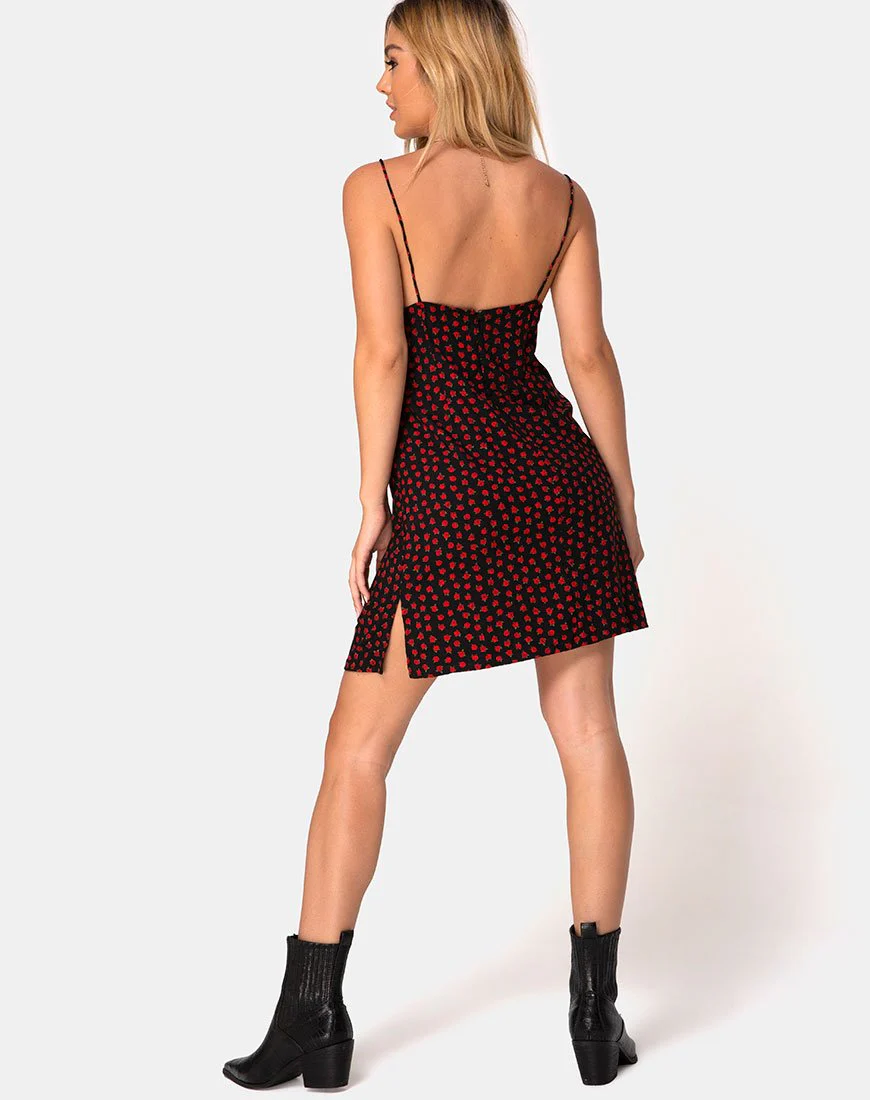 Rilia Kleid in gepunktetem Rosenrot - Image 4