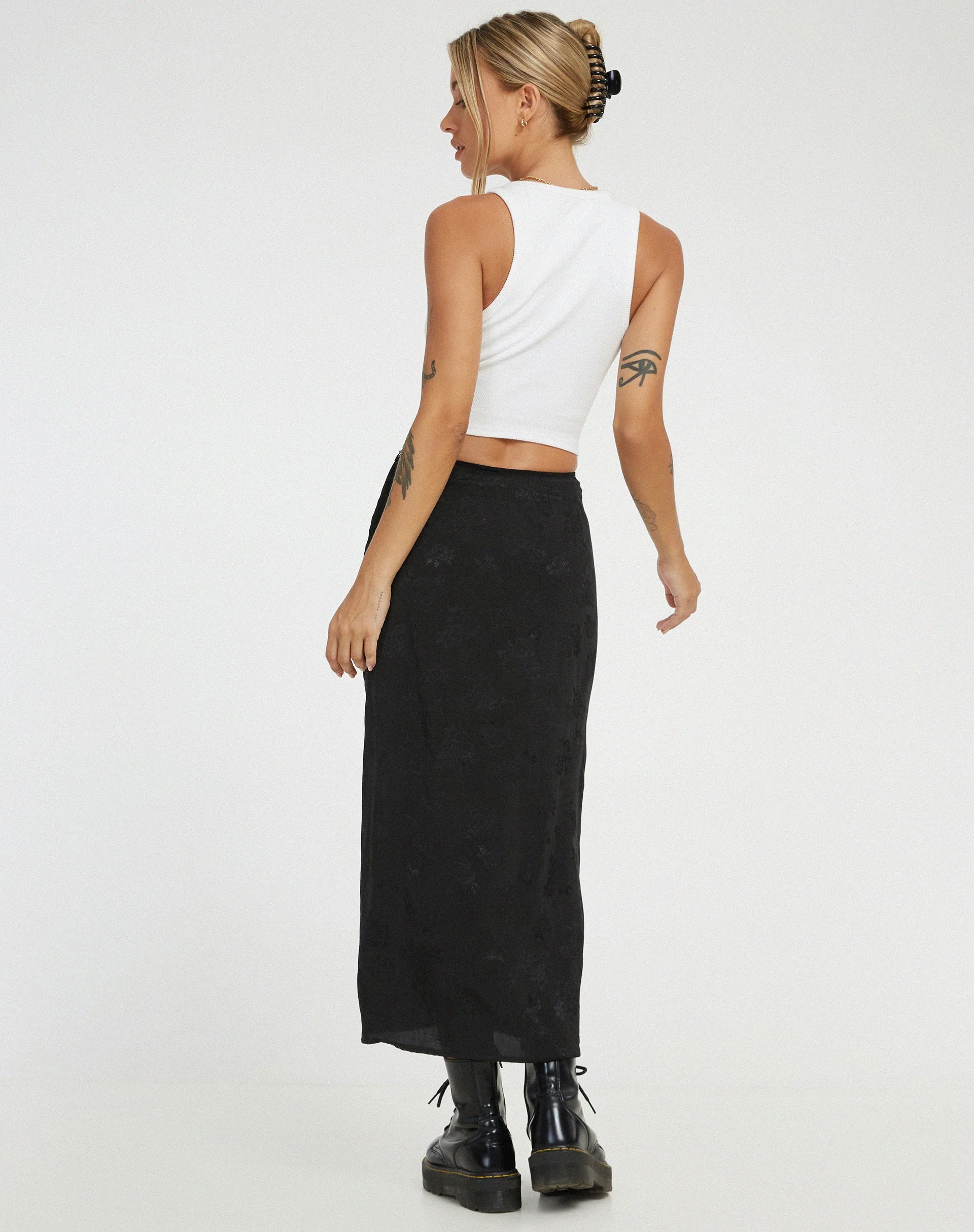Rindu Midirock aus Satin Rose Schwarz - Image 2