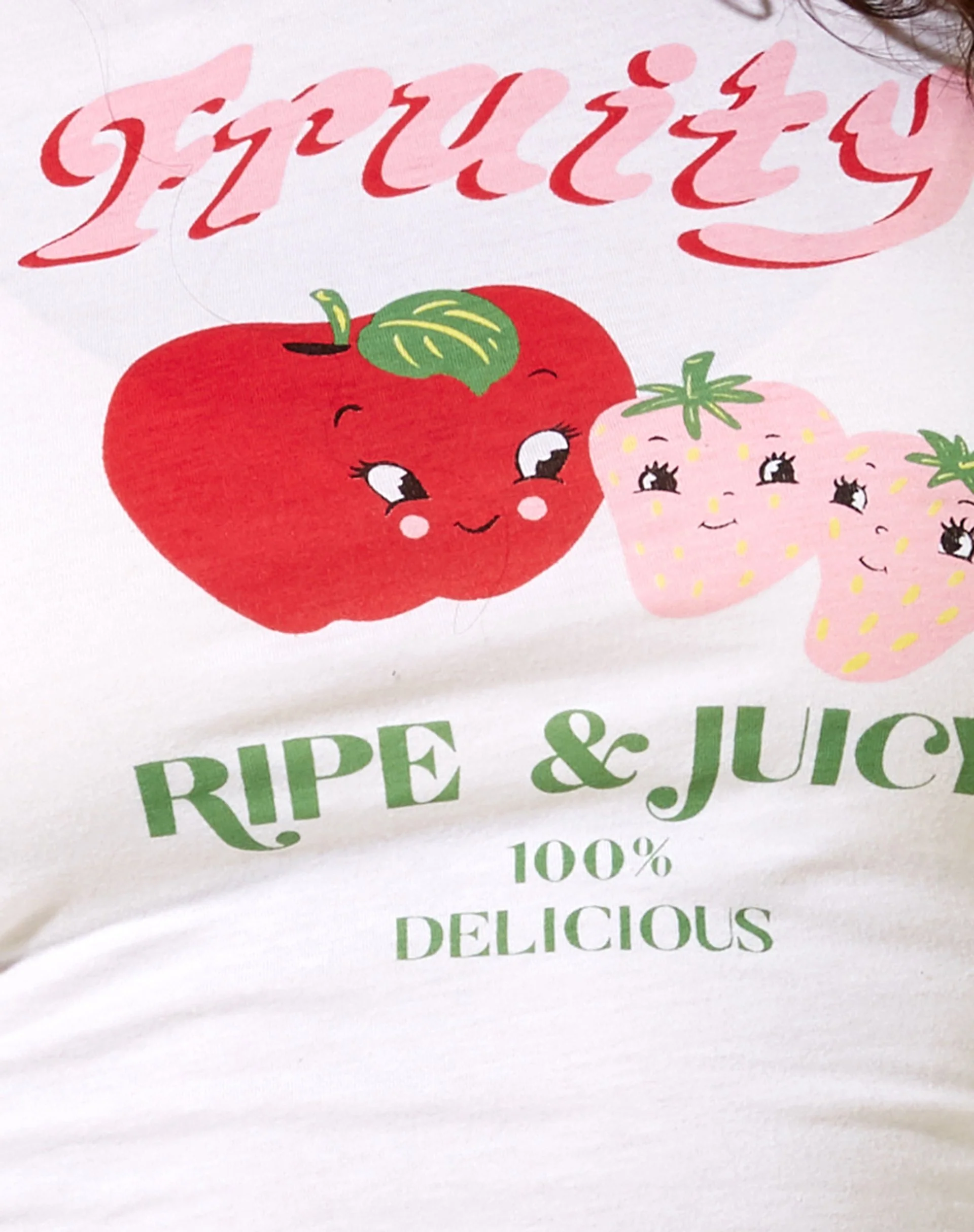 Ringer Tee in Elfenbein Binden Pfingstrose Ripe Juicy - Image 6