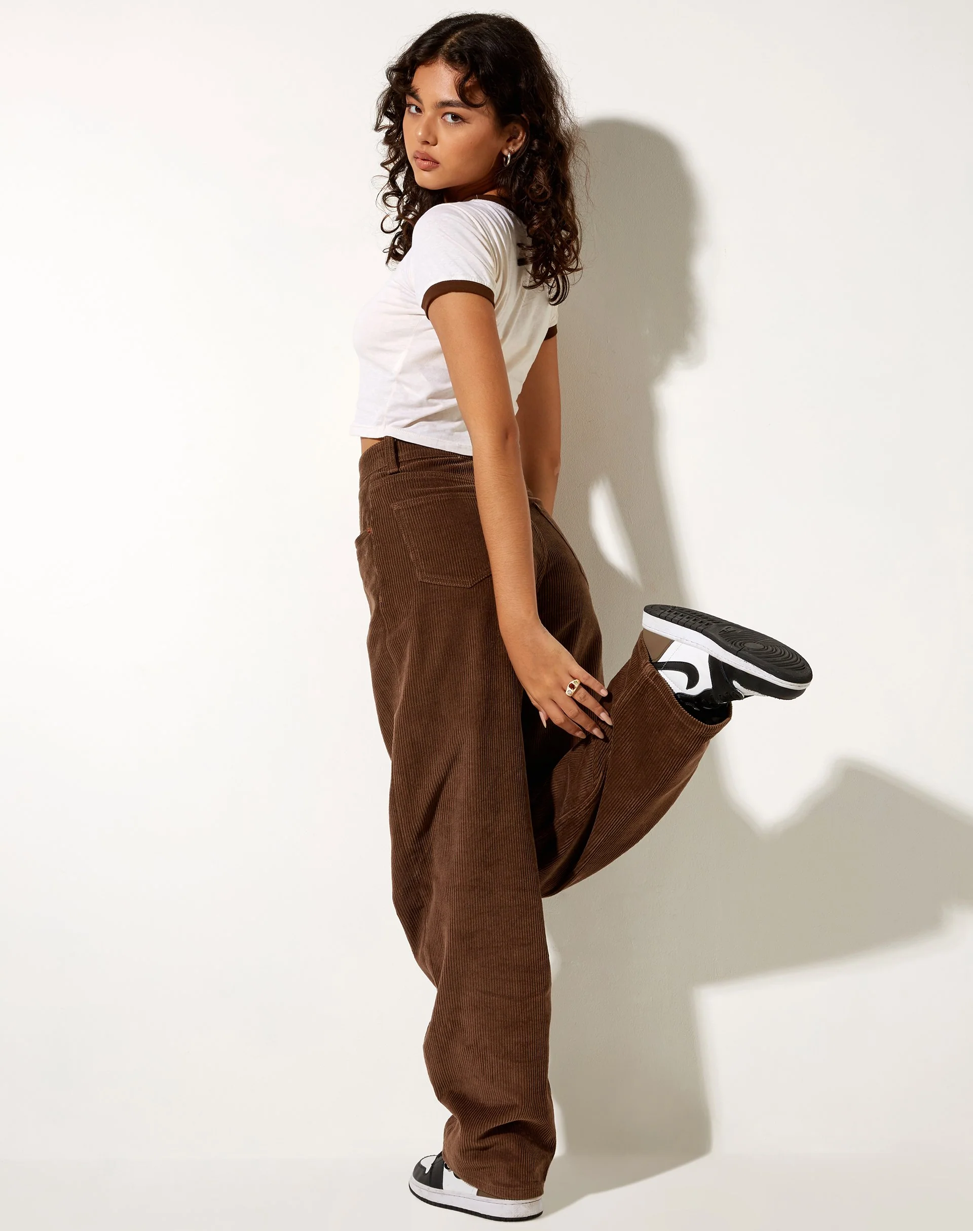 Ringer Tee in Winter White Bind Cocoa Pony Club - Image 5