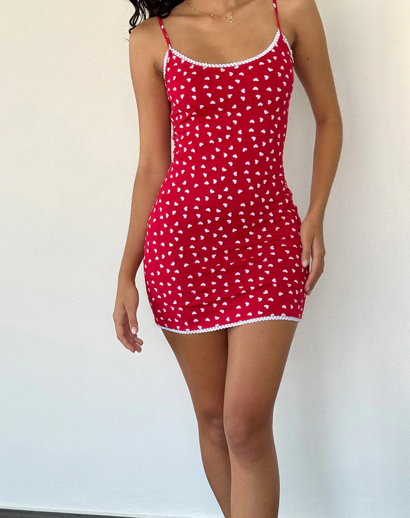 Riniki Bodycon-Minikleid in Herzrot - Image 2