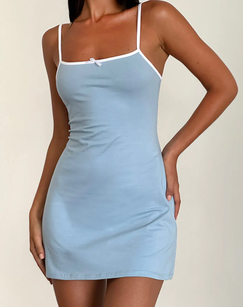 Riniko Minikleid in Nantucket Blau mit weißer Borte - Image 2