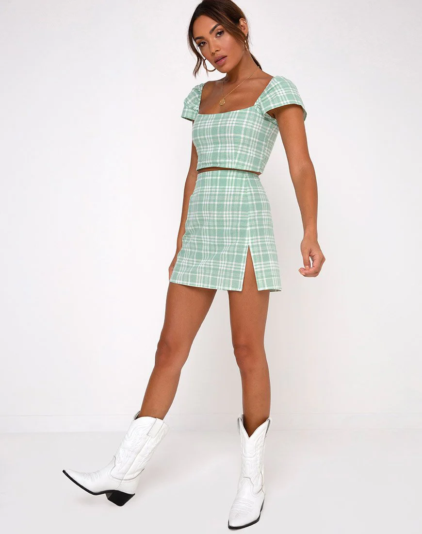 Rinka Minirock aus Tischtuch Neo Mint - Image 4