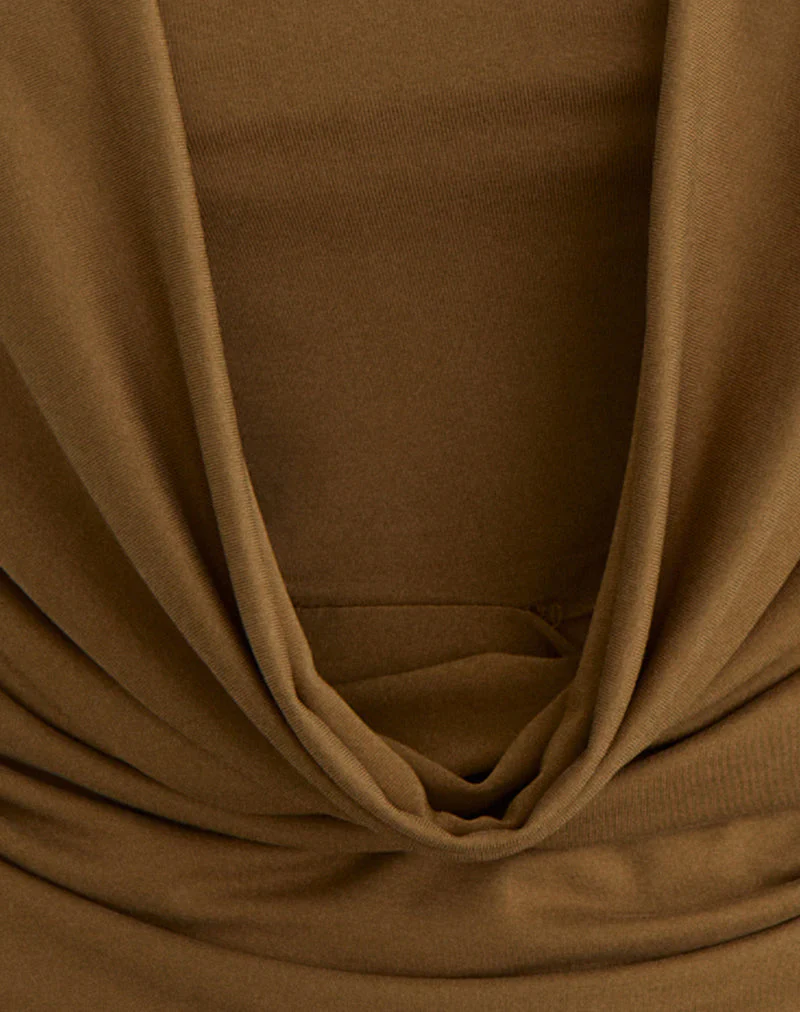 Rinsha Cowl Top aus Cupro Dunkelgelb - Image 5