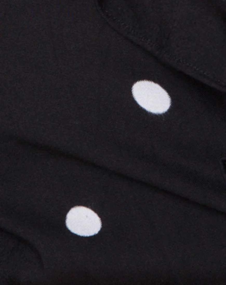 Riser-Kleid in Schwarz-Weiß mit Polkadot - Image 5