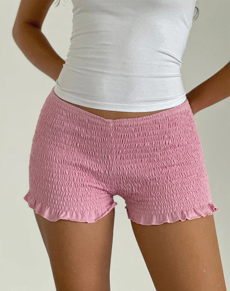 Ritala Geraffte Mikro-Shorts in Flamingo-Pink - Image 4