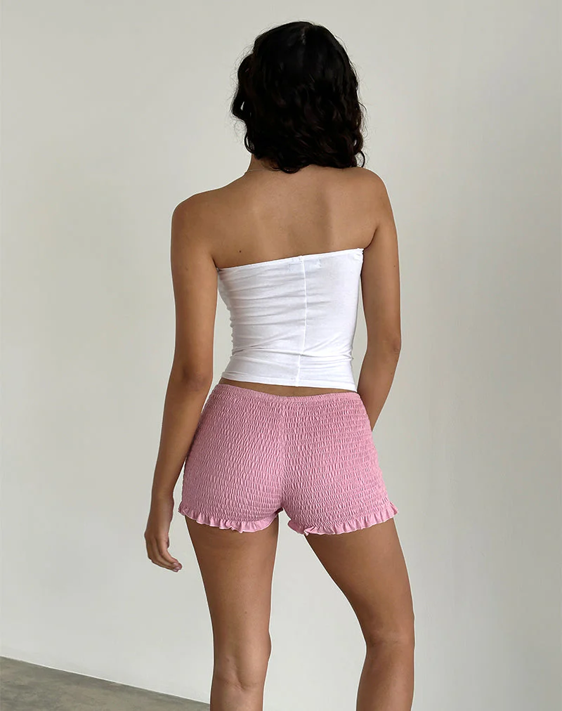 Ritala Geraffte Mikro-Shorts in Flamingo-Pink - Image 6
