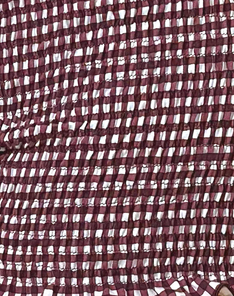 Ritala Short in Mini Gingham Wein - Image 6