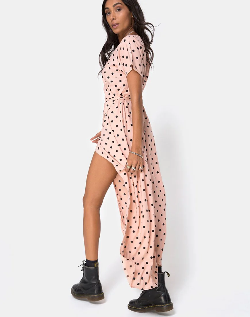 Riva Kleid in New Polka Nude Schwarz - Image 2