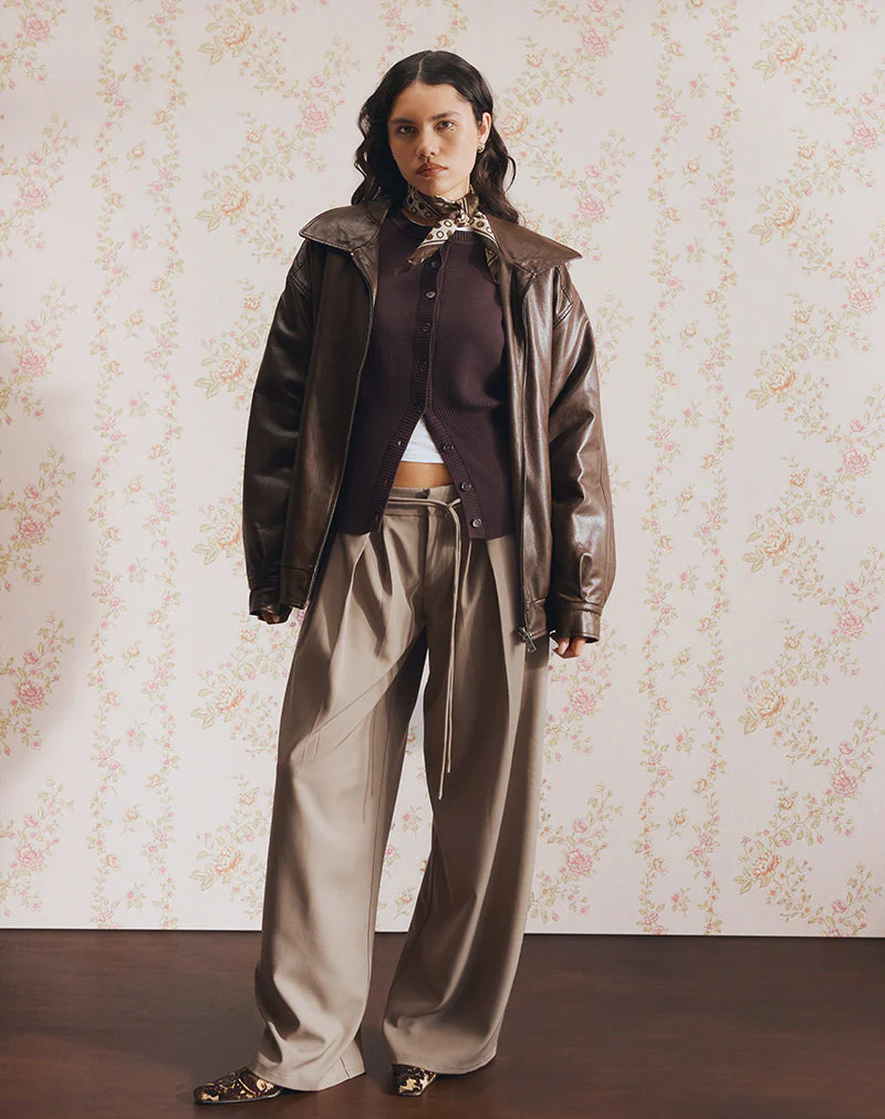 Rivela Tie Waist Hose in Taupe - Image 2