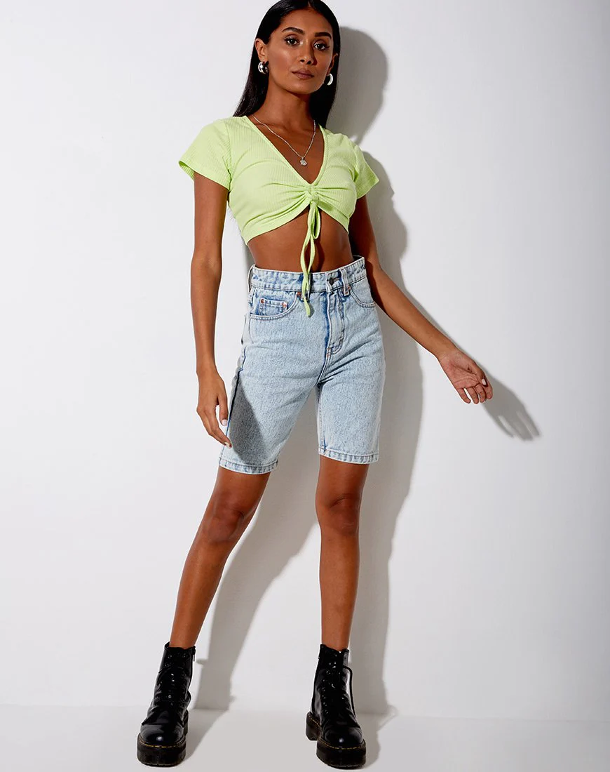 Rivera Crop Top in Rippe Limone - Image 3