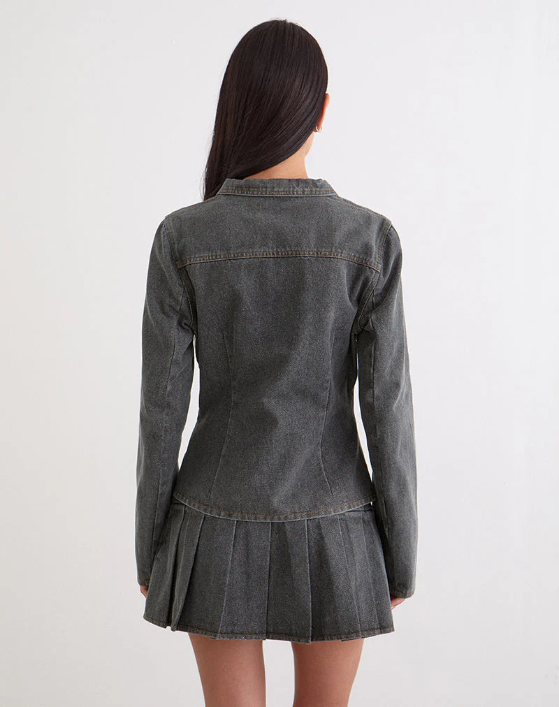 Rohana Jacket in Denim Grey Wash - Image 3