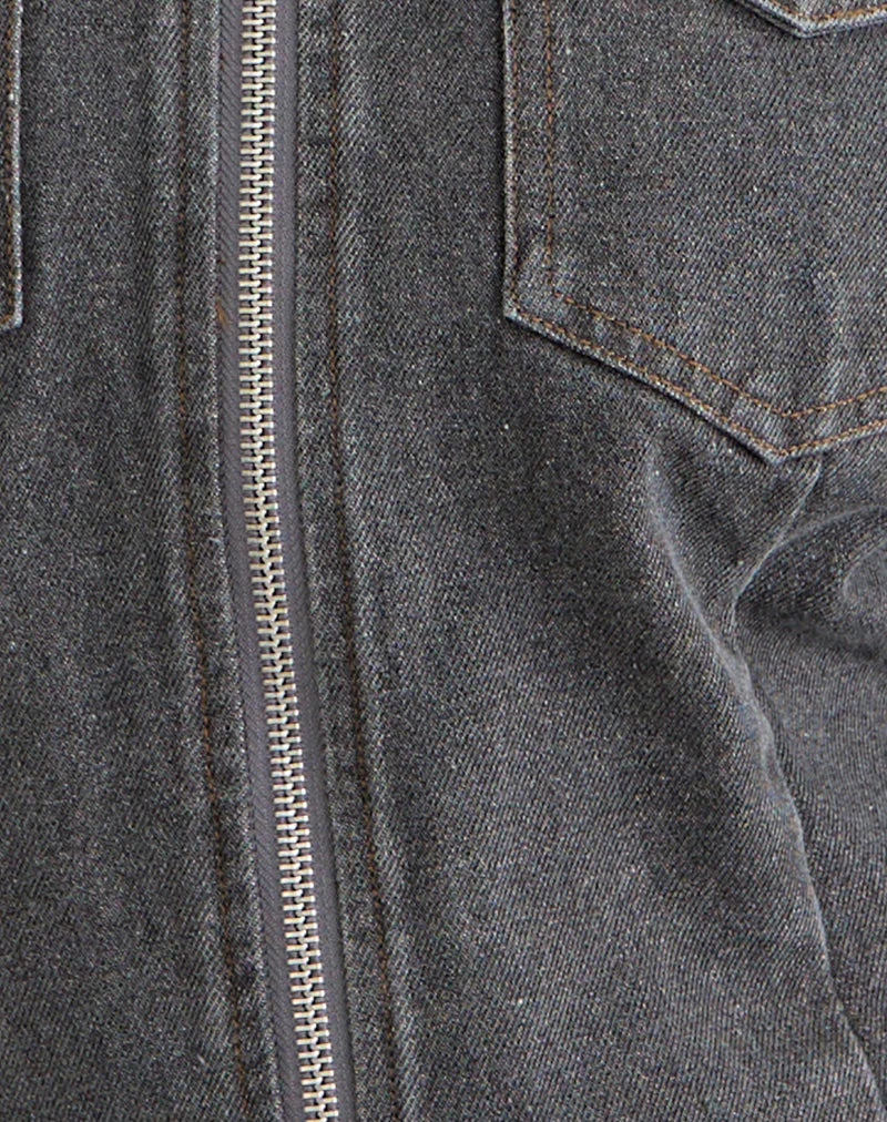 Rohana Jacket in Denim Grey Wash - Image 7