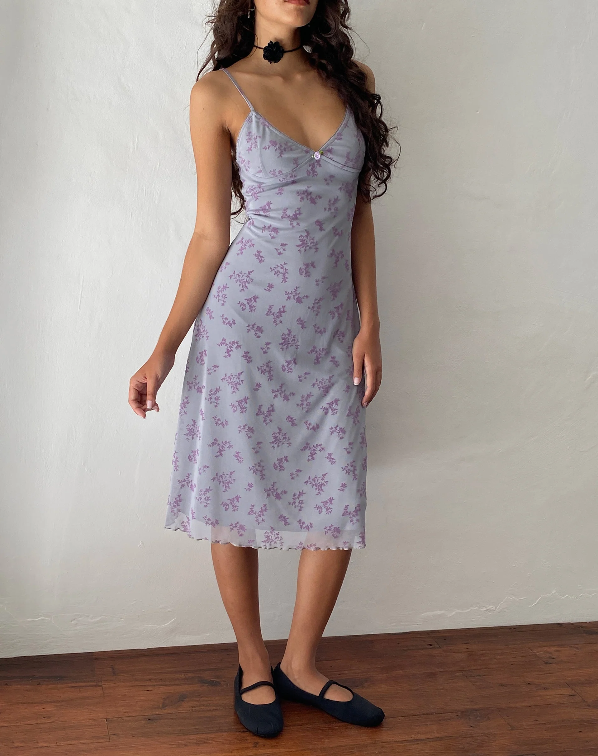 Rohaya Midikleid in Lila Botanikerflock - Image 2