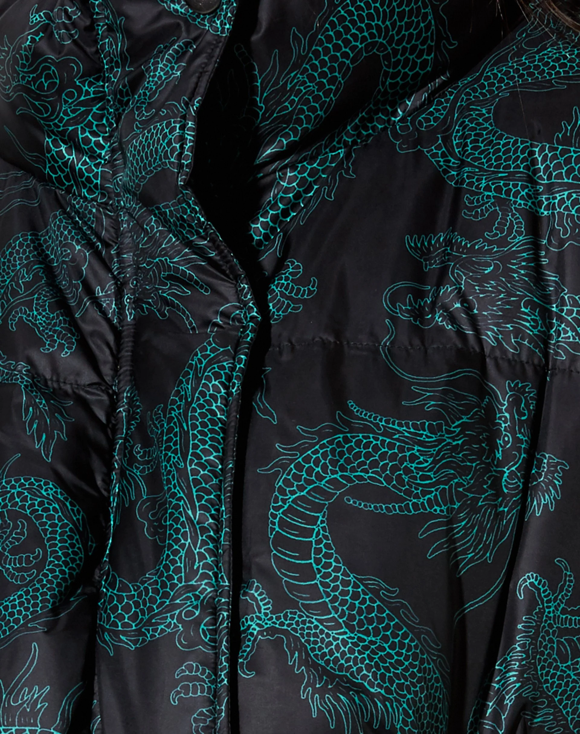 Rohos Pufferjacke in Drachenblume Schwarz und Mint - Image 7