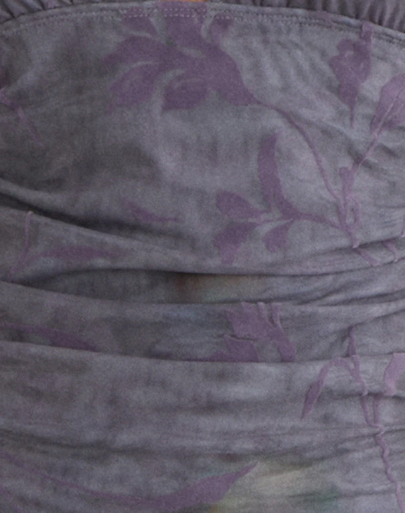 Rokoyo Neckholder-Midikleid in Flare Flower Purple - Image 5
