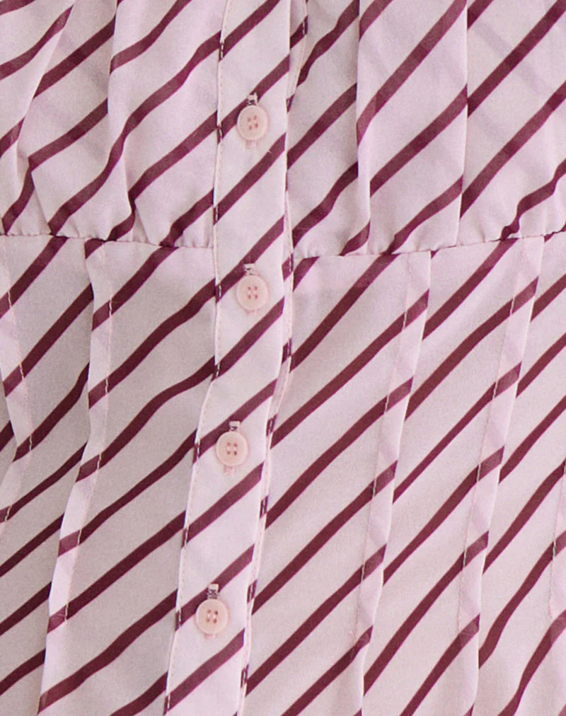 Rolina Bluse aus Chiffonstreifen in Rosa und Burgunderrot - Image 6