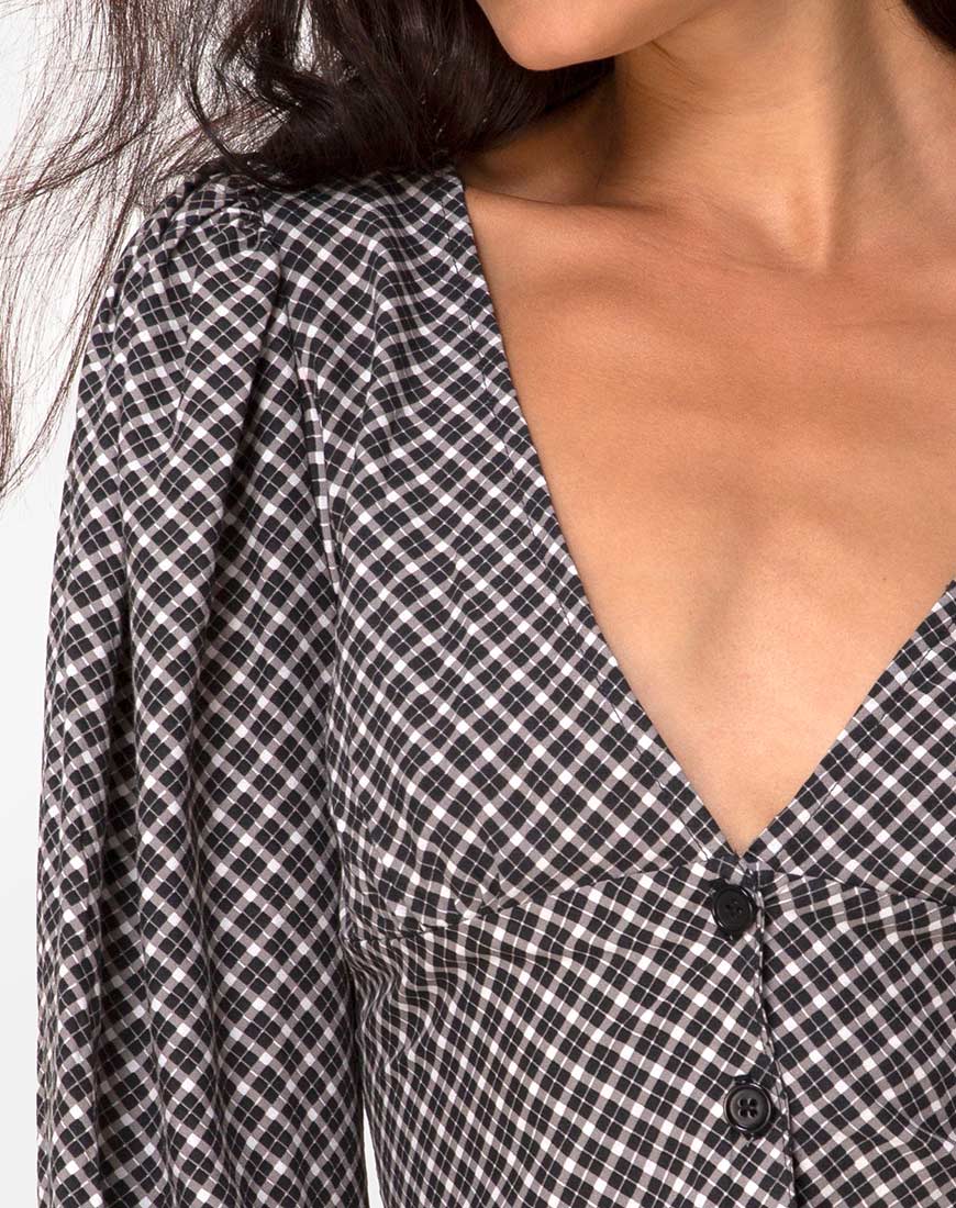Roma Langarm-Top in Check It Out Schwarz - Image 5