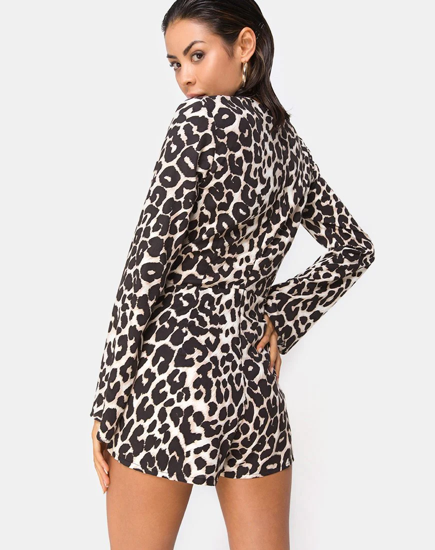Romeo Plunge Playsuit in Übergröße Jaguar - Image 2
