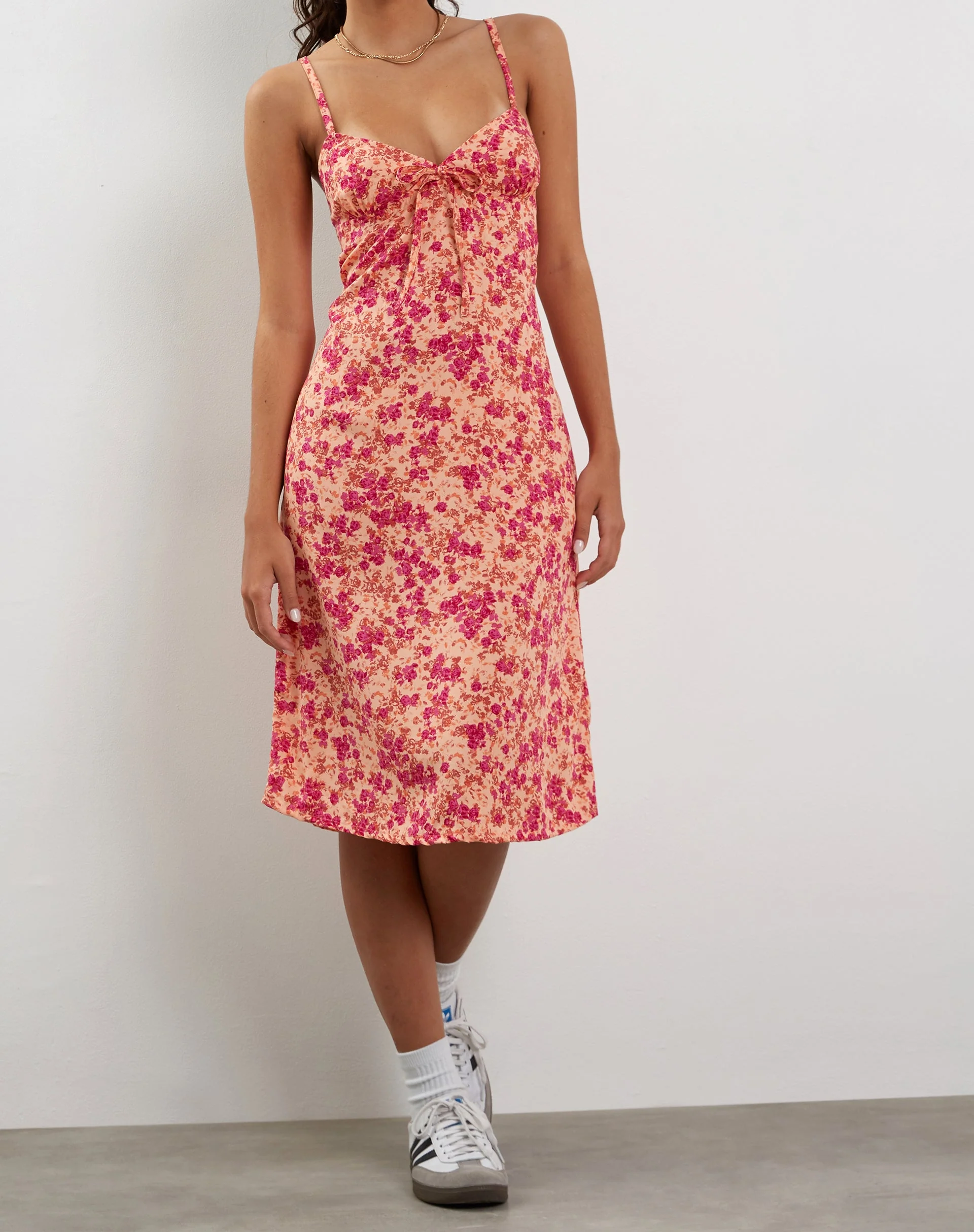 Ronsha Midikleid aus dunkler Wildblume Cantaloupe - Image 2