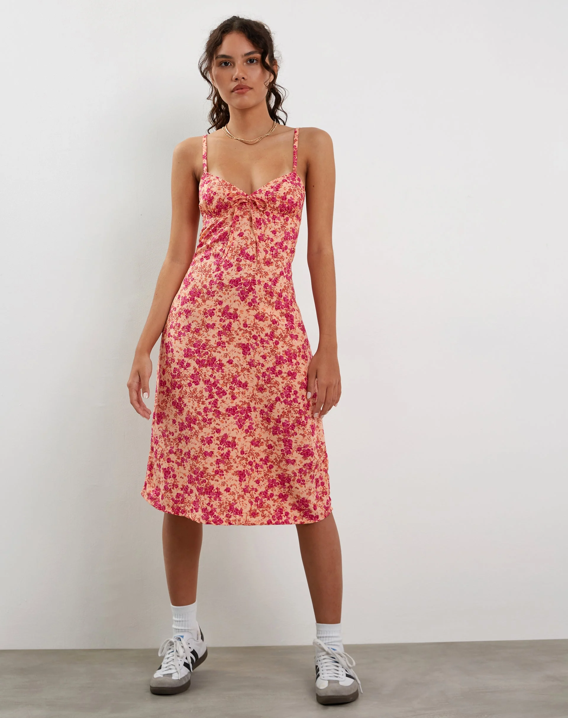 Ronsha Midikleid aus dunkler Wildblume Cantaloupe - Image 3