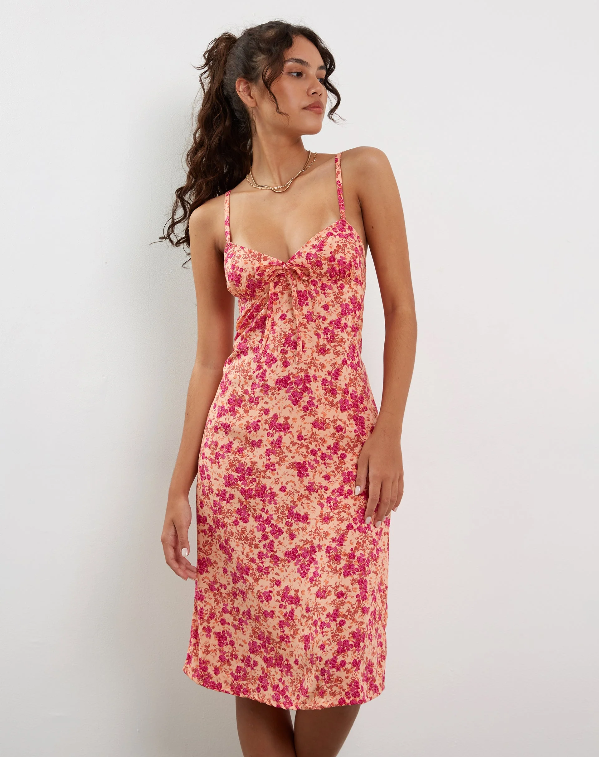 Ronsha Midikleid aus dunkler Wildblume Cantaloupe - Image 5