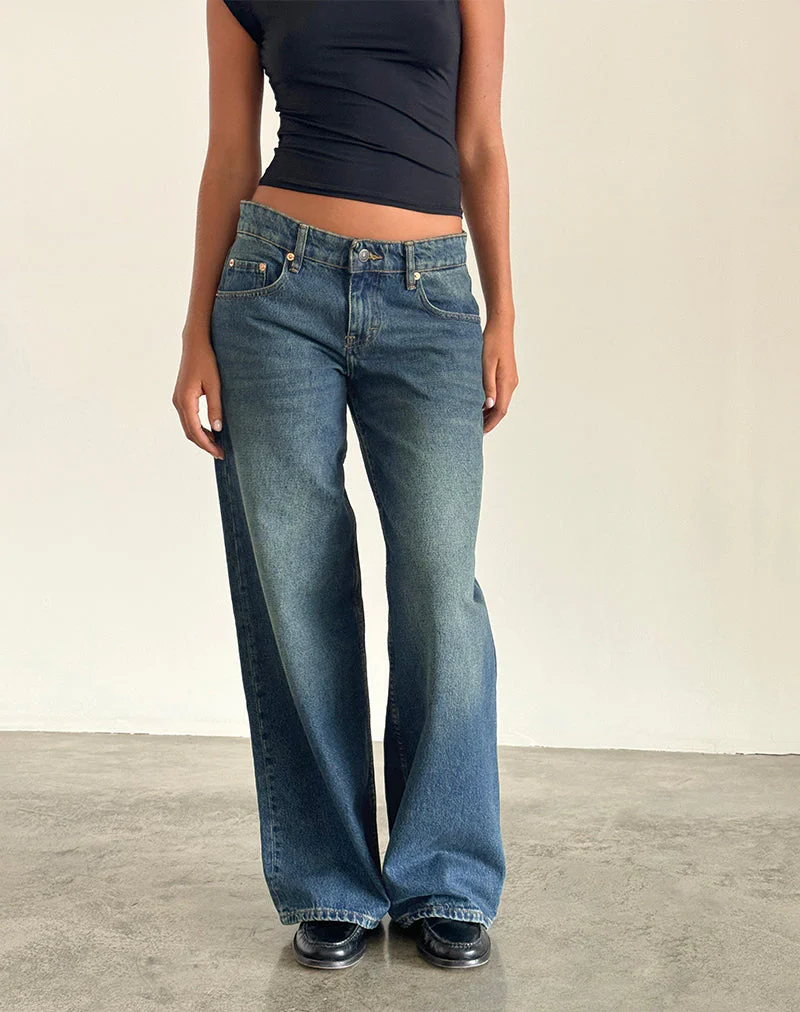 Geräumige extra weite Low Rise Jeans in Hellblau - Image 3
