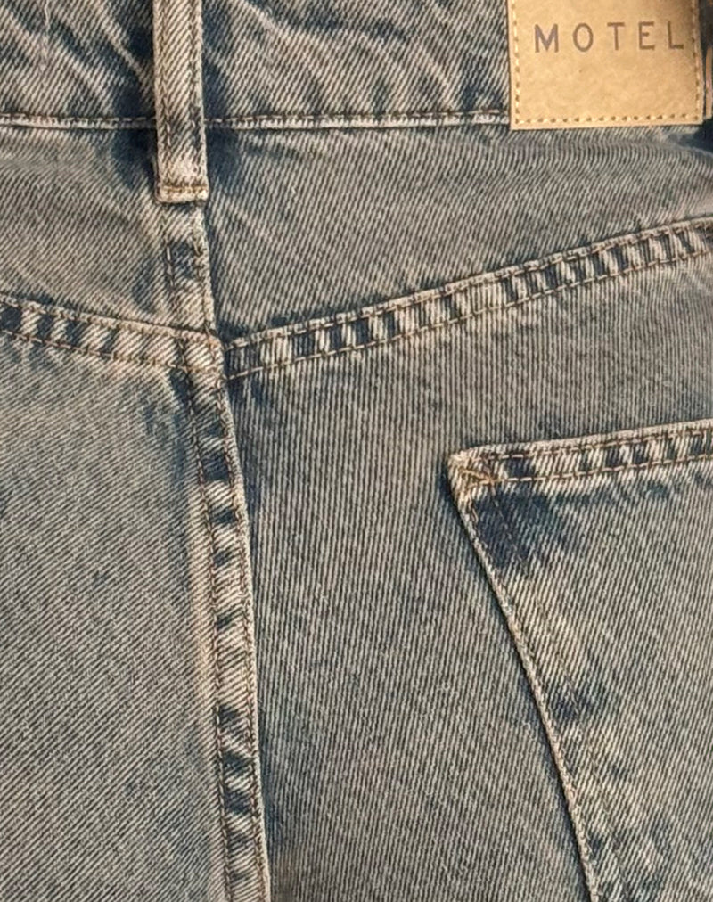 Geräumige extra weite Low Rise Jeans in erdigem Blau - Image 6