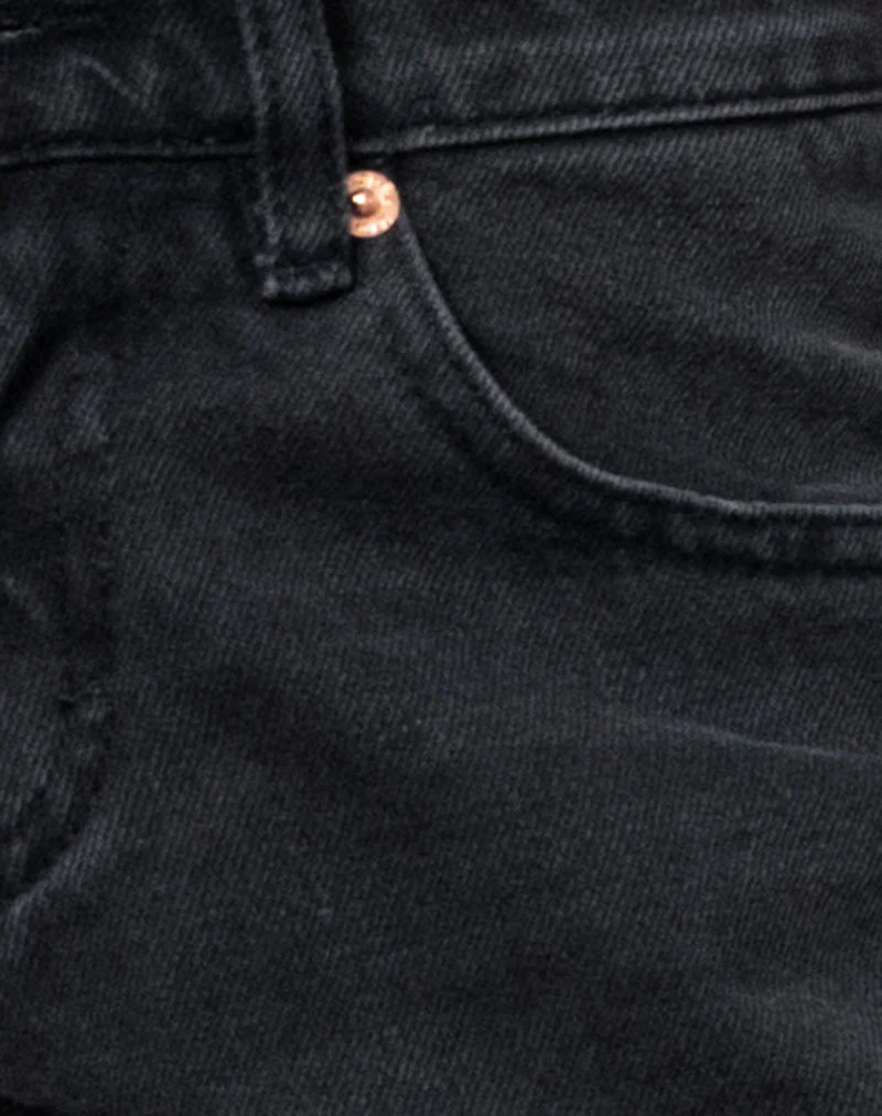 Geräumige, extra weite Low Rise Jeans in Schwarz gewaschen - Image 8