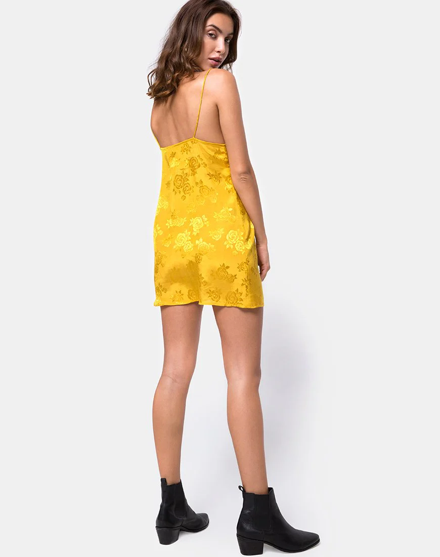 Roppan Slip-Kleid aus Satin Senfrosa - Image 4