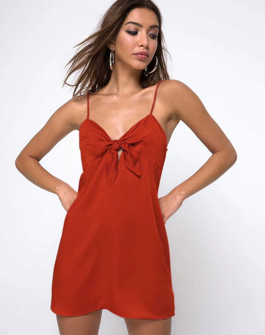 Roppan Slip-Kleid aus Satin Rust