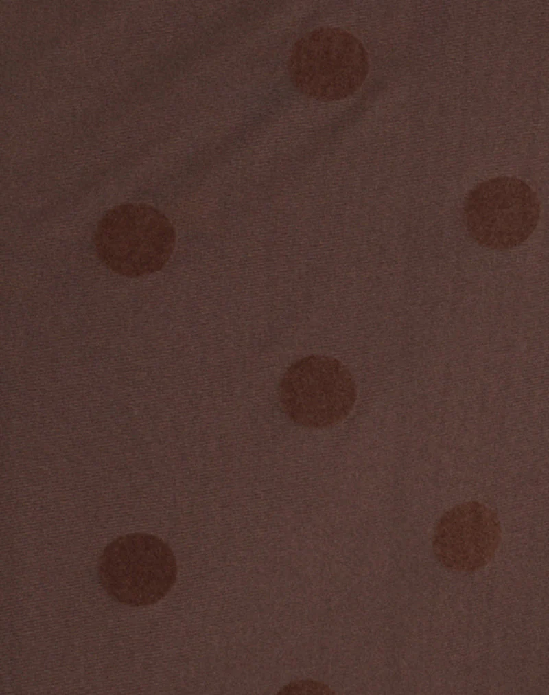 Rosaga Maxikleid in Big Polka Flock Braun - Image 5