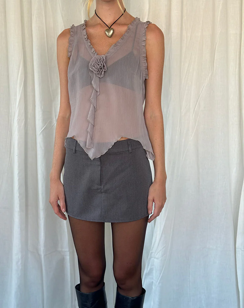 Rosalinda Oberteil aus Chiffon Flieder Grau - Image 4
