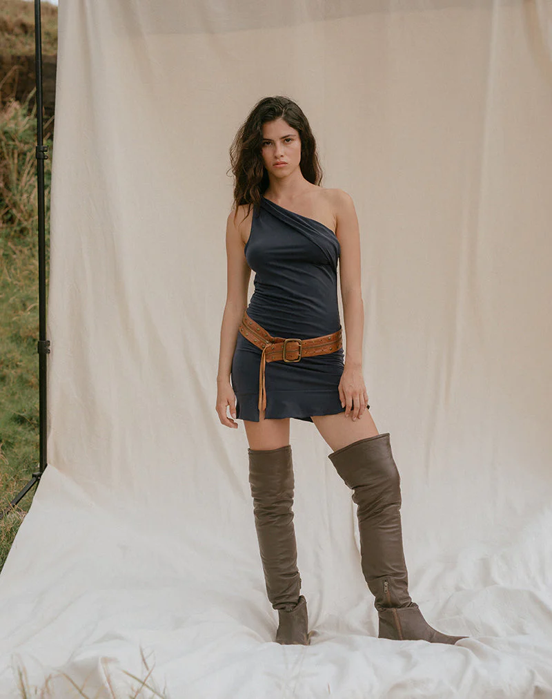Rosamel Minikleid aus Cupro in Mitternachtsblau - Image 6