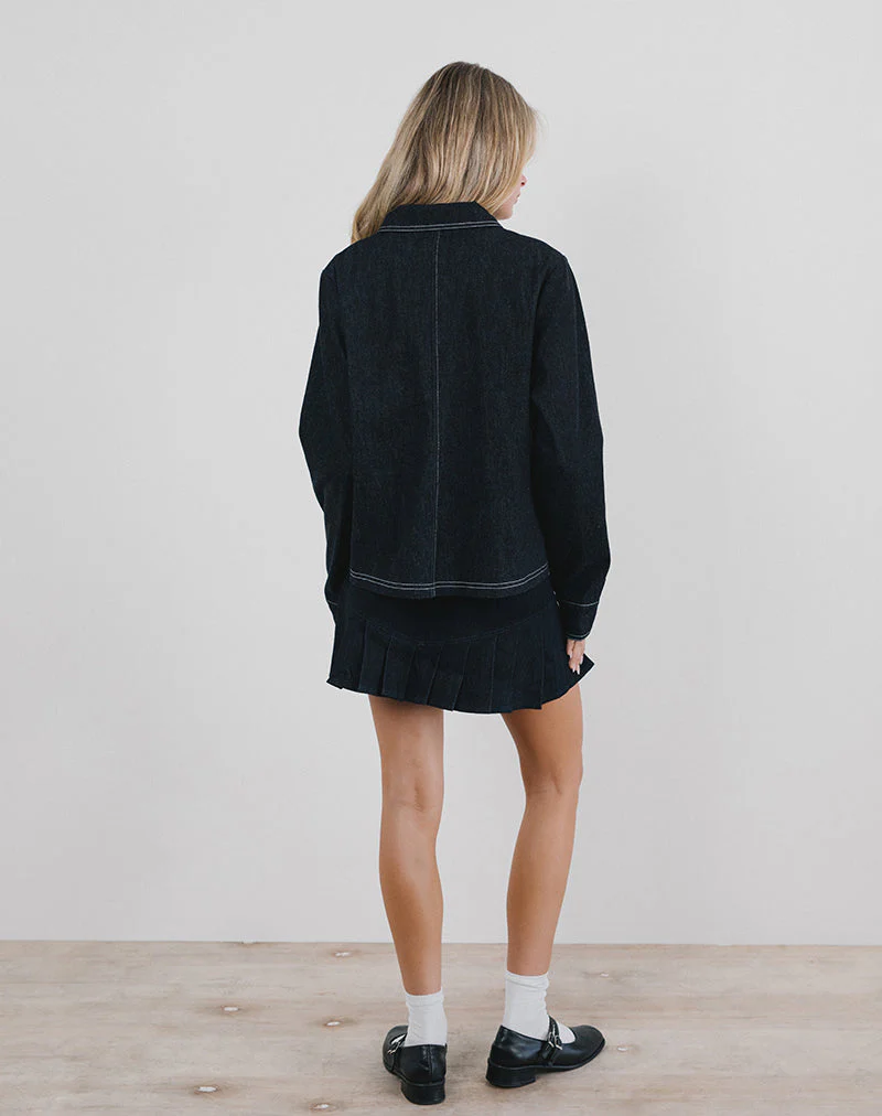 Rosdi Jacke mit Schleifenverzierung in dunklem Indigo - Image 3